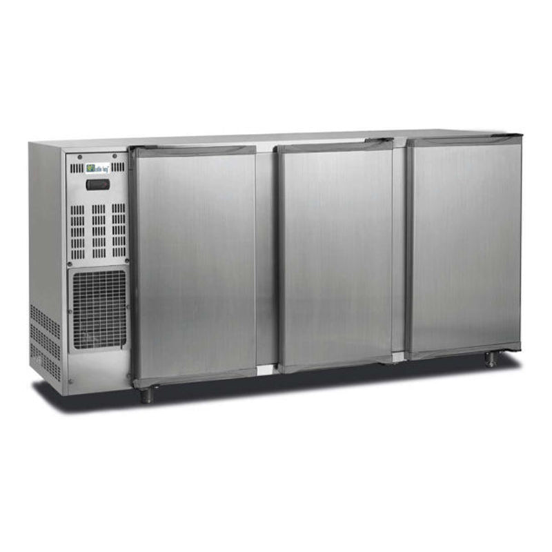 ARRIÈRE-BAR INOX GROUPE LOGÉ - 3 PORTES PLEINES