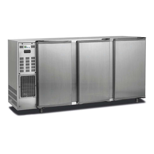 ARRIÈRE-BAR INOX GROUPE LOGÉ - 3 PORTES PLEINES