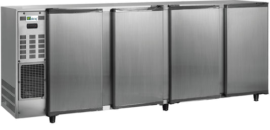 ARRIÈRE-BAR INOX GROUPE LOGÉ - 4 PORTES PLEINES