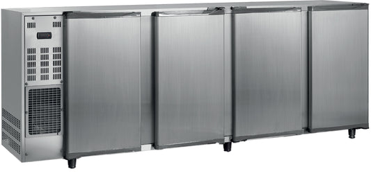 ARRIÈRE-BAR INOX GROUPE LOGÉ - 4 PORTES PLEINES