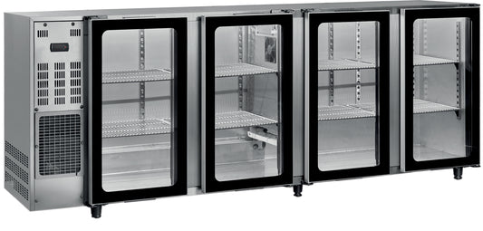 ARRIÈRE-BAR INOX GROUPE LOGÉ - 4 PORTES VITRÉES