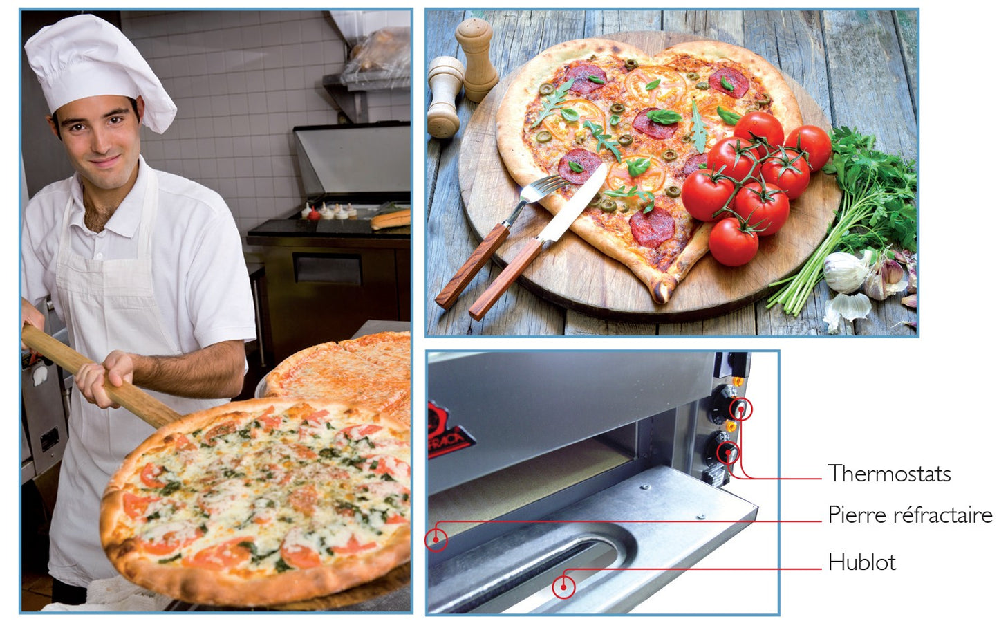 Four à pizza électrique - P50-II - 2 chambres - 230 V - 18524