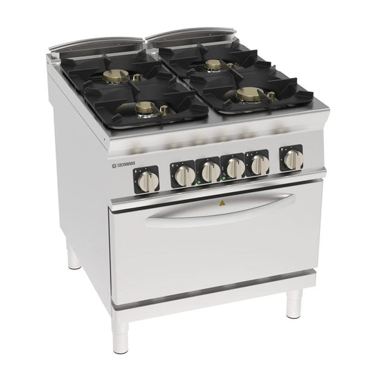 Fourneau 4 feux sur four électrique GN 2/1 - Tecnoinox - PFH8G9