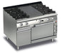 Fourneau - 4 feux vifs gaz + 1/2 plaque coup de feu sur four gaz + placard neutre - Gamme Queen 900 - 90QTPMFG123