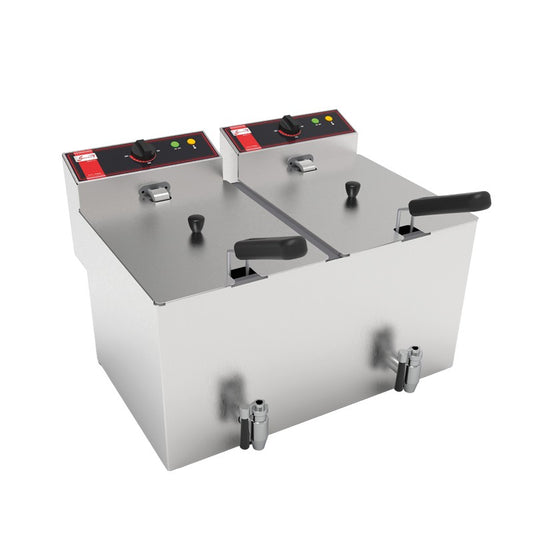 Friteuse électrique à poser - SOFRA-FRYERS® - 2 cuves de 5 L - SOFRAFRY55L