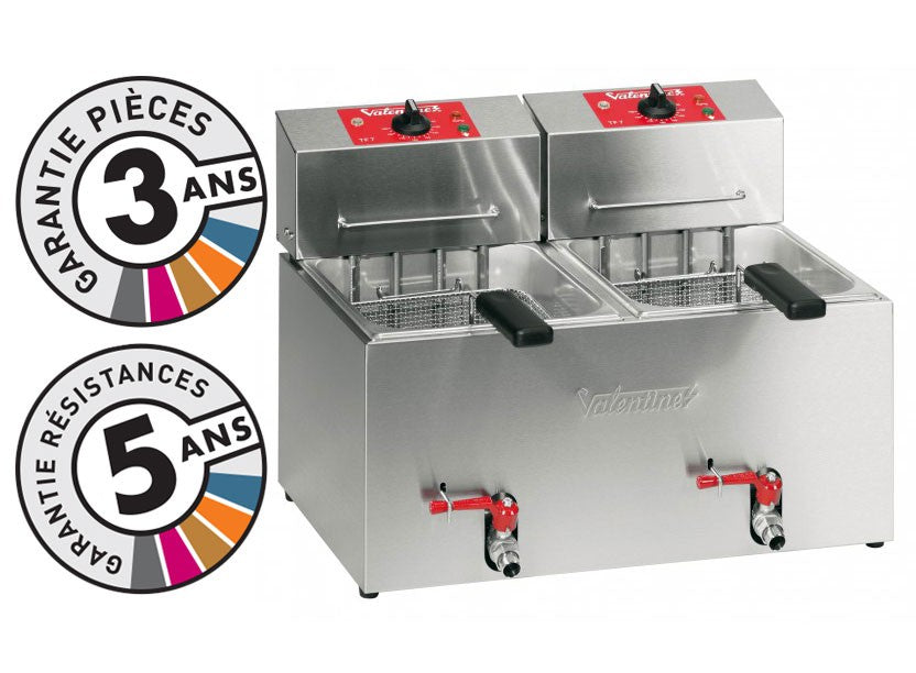Friteuse électrique de table - 2x7 litres - Valentine - TF77M