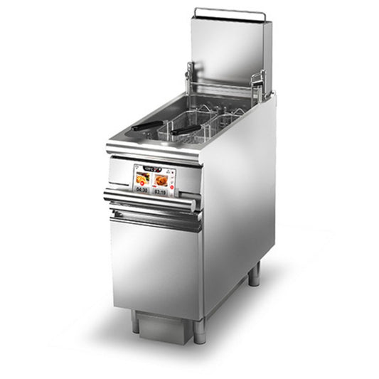 Friteuse gaz monobloc - Levage paniers - 23 L - EVO - Largeur 400 mm - Gamme QUEEN 900 - 90QFREVG423A - Baron