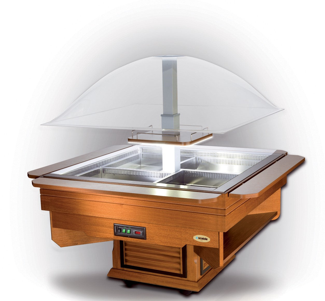 Furnotel - Buffet réfrigéré central carré - 8 bacs GN1/1 - CUPOLA