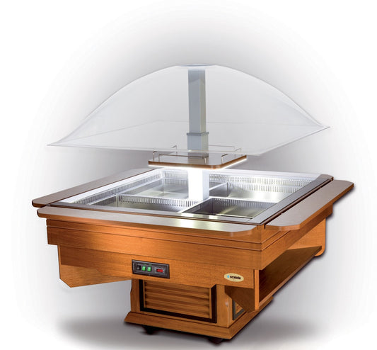 Furnotel - Buffet réfrigéré central carré - 8 bacs GN1/1 - CUPOLA