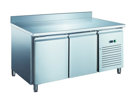 Furnotel - Table réfrigérée inox positive avec évaporateur ventilé - 2 portes - 390 litres - Avec dosseret - PA2201X