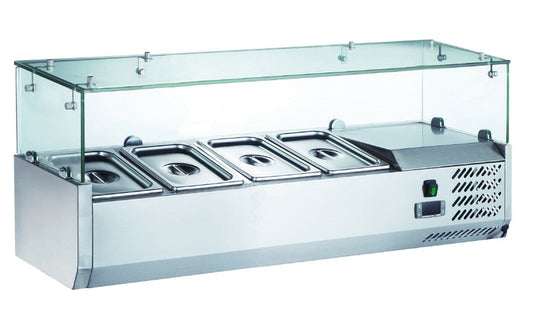 Furnotel - Vitrine positive vitrage droit pour 8 bacs GN 1/3 - 110 W - V181GN13X