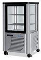 Furnotel - Vitrine réfrigérée positive - 4 faces vitrées - 230 litres - Fixe / Grilles chromées - 1 porte - 230FLEDT