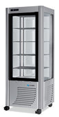 Furnotel - Vitrine réfrigérée positive - 4 faces vitrées - 400 litres - Fixe / Grilles chromées - 1 porte - 400FLEDT