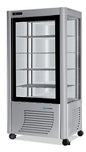 Furnotel - Vitrine réfrigérée positive - 4 faces vitrées - 540 litres - Fixe / Grilles chromées - 1 porte - 540FLEDT