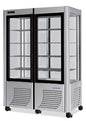 Furnotel - Vitrine réfrigérée positive - 4 faces vitrées - 800 litres - Fixe / Grilles chromées - 2 portes - 800FLEDT