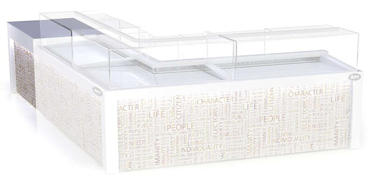 COMPTOIRS ET VITRINES  POUR PÂTISSERIES SÉRIE 75 <ul><li>  avec réserve réfrigérée </li></ul>