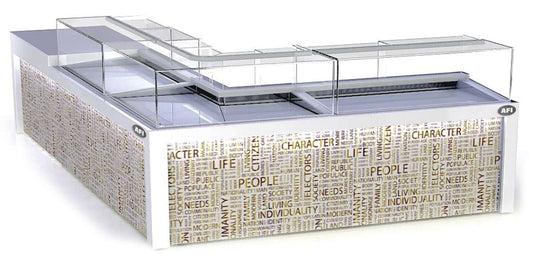 COMPTOIRS ET VITRINES  POUR PÂTISSERIES SÉRIE 75 <ul><li>  avec réserve réfrigérée </li></ul>