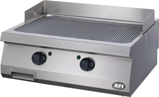 PLAQUE À SNACKER ÉLECTRIQUE - GAMME 700 - DOUBLE NERVURÉE - CHROME