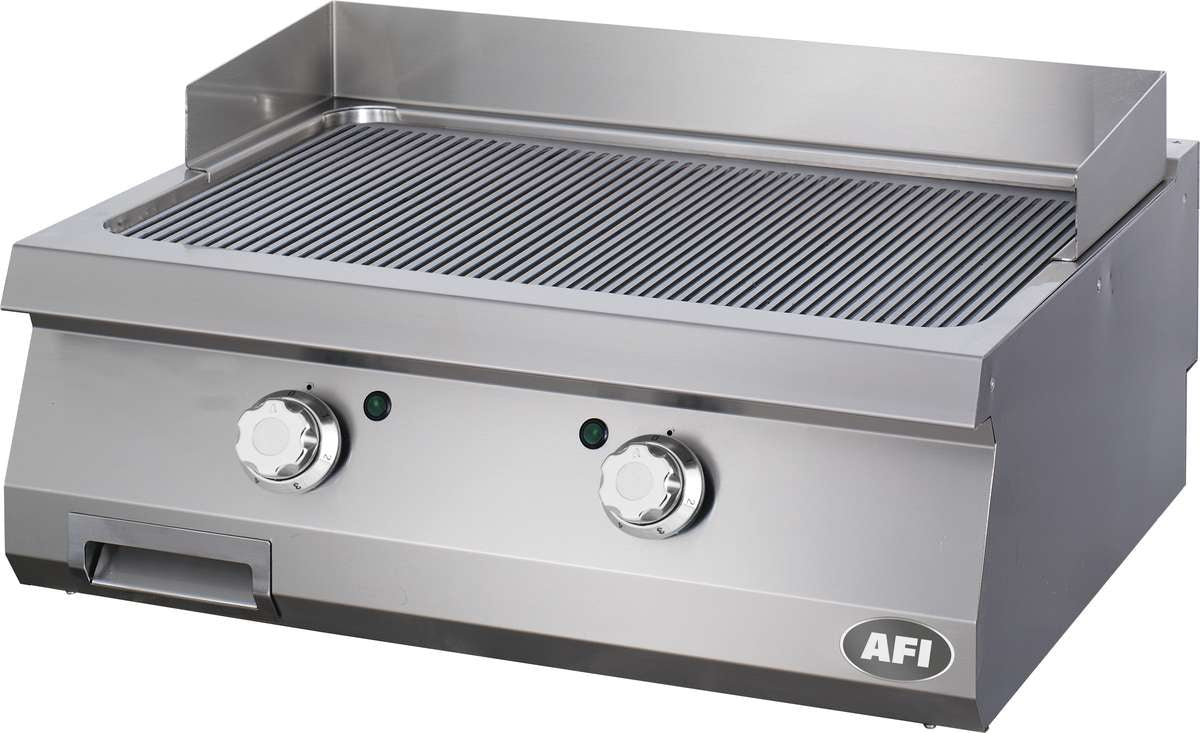 PLAQUE À SNACKER ÉLECTRIQUE - GAMME 900 - DOUBLE NERVURÉE - CHROME