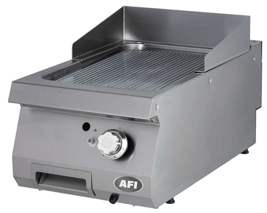 PLAQUE À SNACKER GAZ - GAMME 900 - SIMPLE NERVURÉE - CHROME