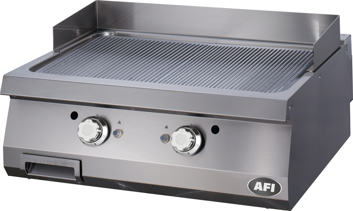 PLAQUE À SNACKER GAZ - GAMME 900 - DOUBLE NERVURÉE - ACIER CARBONE