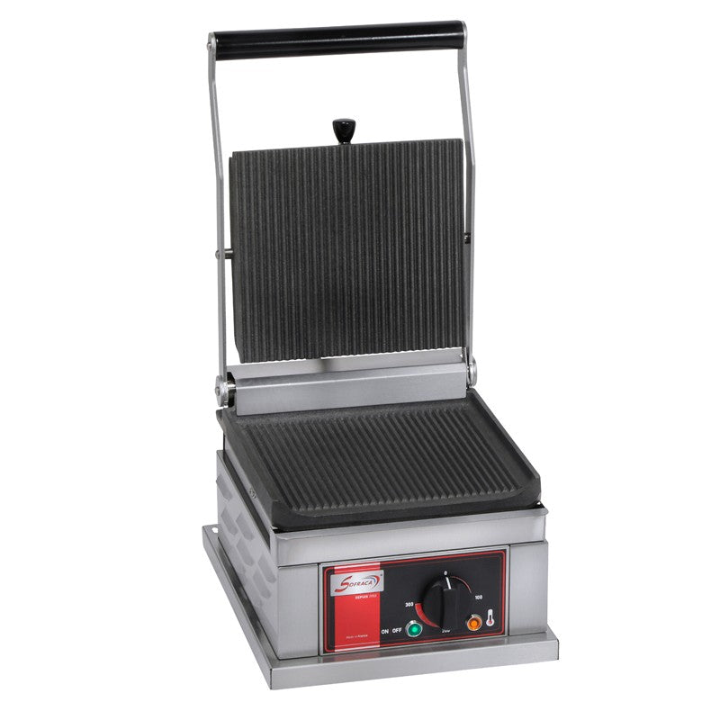 Grill panini simple - Petit modèle - 2 plaques rainurées - PPM1
