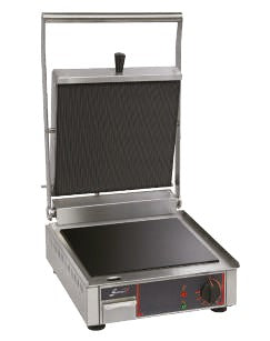 Grill vitrocéramique électrique simple - Plaques inf. lisse et sup. rainurée - 10192VRL