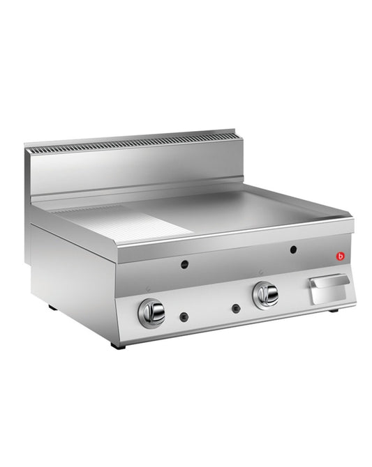 Grillade gaz - Plaque 2/3 lisse 44 dm² - AISI 430 - 796 x 555 mm - Gamme 650 -  60FTTG823 - Baron