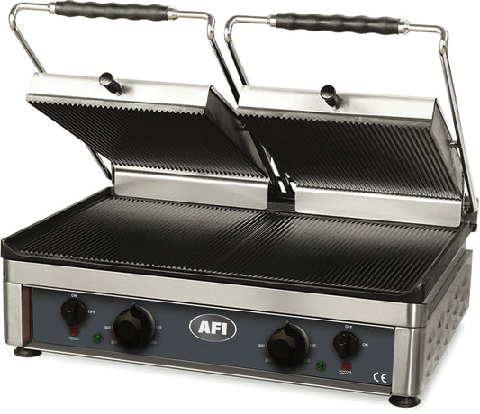 GRILL PANINIS ÉLECTRIQUE - PLAQUE DOUBLE RAINURÉE