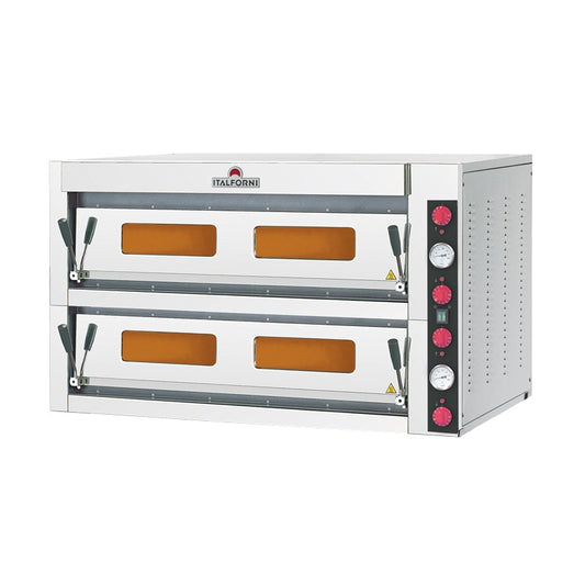 Italforni - Four à pizza avec commandes mécaniques - Série TK - 2 chambres - 12 pizzas - Profondeur 940 mm - TK2D
