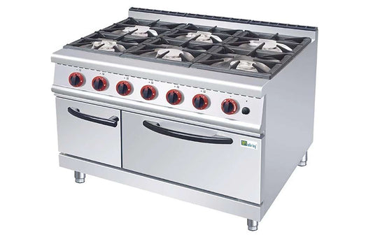 FOURNEAU GAZ SUR FOUR GAZ - GAMME 700 - 6 FEUX