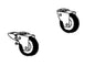 Kit 4 roues pivotantes acier inox