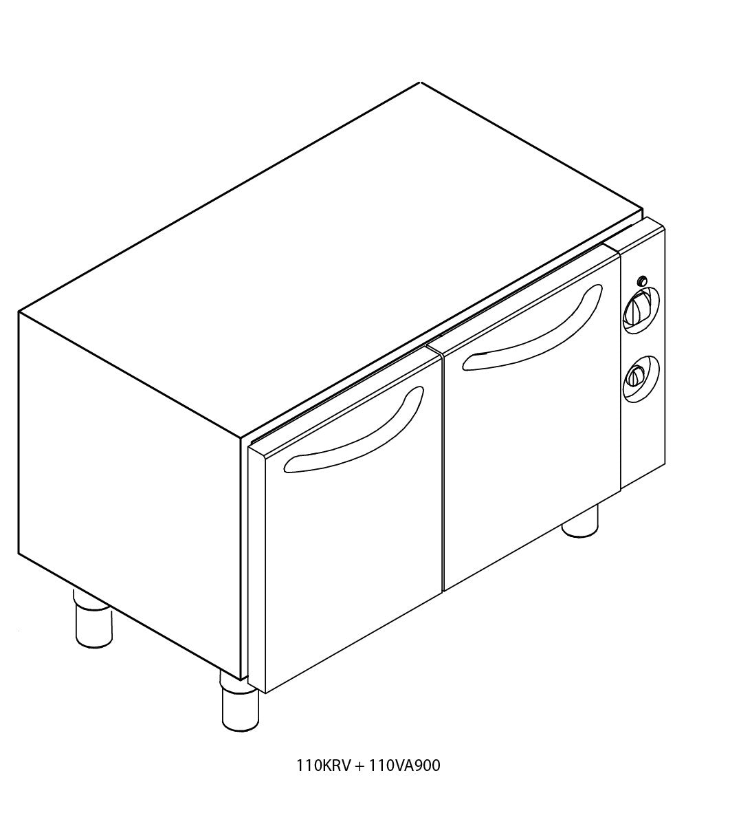 Kit étuve avec portes pour soubassement 110VA900