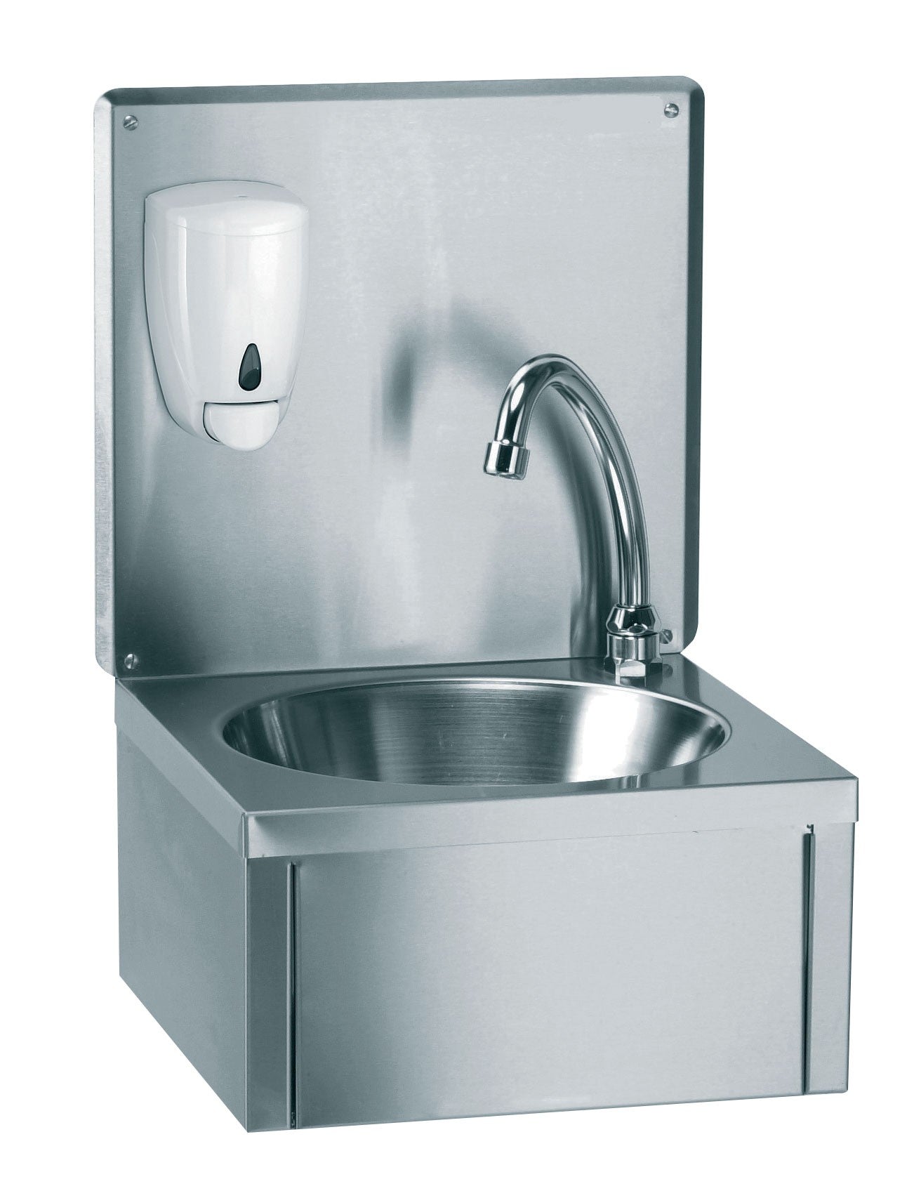 Lave-mains inox mural avec dosseret - Avec distributeur - LVMDSAV