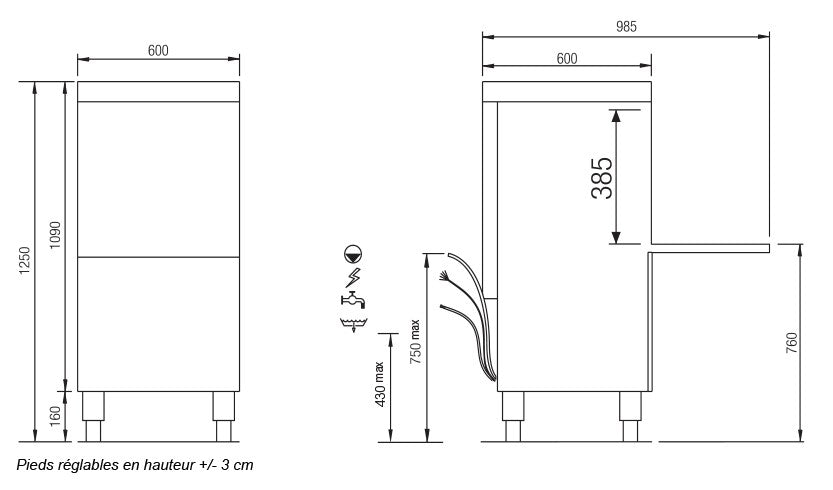 Lave-vaisselle - 15 litres - Paniers 500 x 500 mm - STAR705DG - COLGED