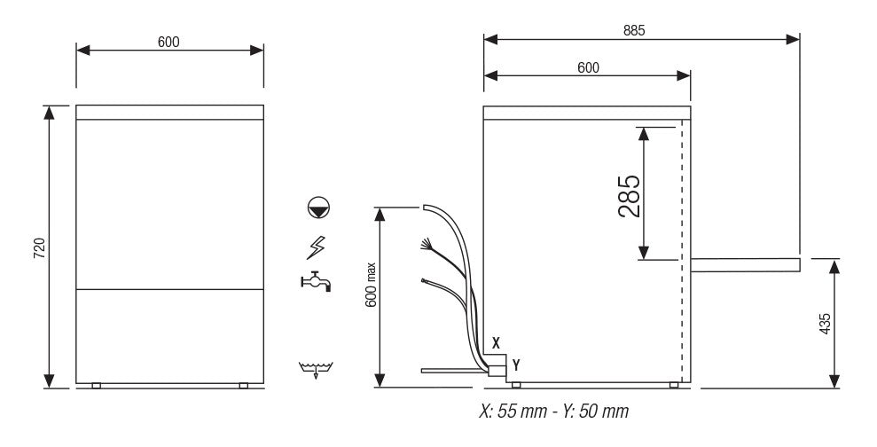 Lave-vaisselle - 20 litres - STEELTECH V1 - Panier 500 x 500 - Avec adoucisseur - STEEL360AV1 - COLGED