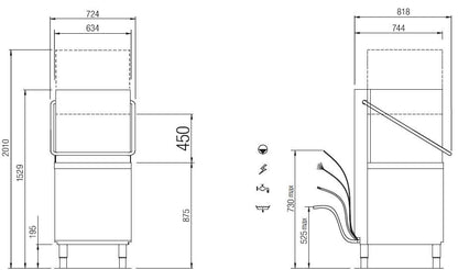 Lave-vaisselle à capot - 15 litres - Panier 500 x 500 mm - STAR805DG