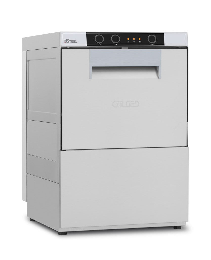 Lave-verres avec pompe de vidange et adoucisseur - 7 litres - STEELTECH V1 - Panier 350 x 350 mm -STEEL330APV1 - COLGED
