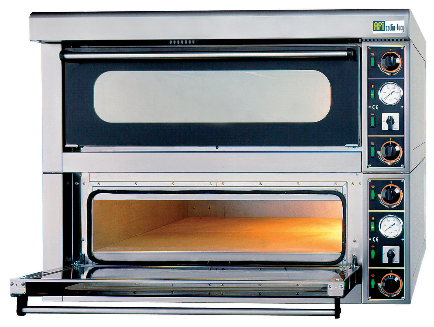 Four à pizza électrique 2x6 pizzas entièrement réfractaire
