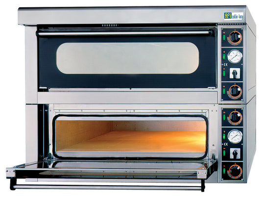 Four à pizza électrique 2x6 pizzas entièrement réfractaire