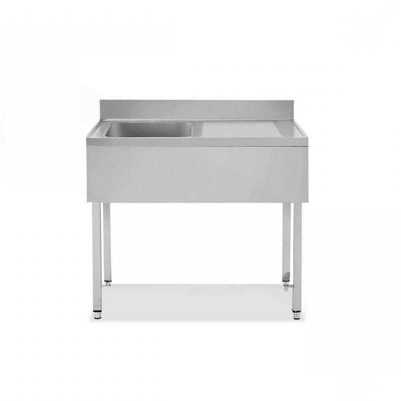 PLONGE INOX AVEC ÉVIER À GAUCHE - SÉRIE 600 - LONG. 1200 MM