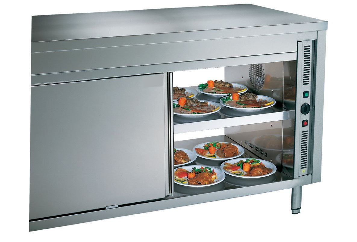 Meuble central inox chauffant profondeur 700 mm - Longueur 1200 mm - Double face - TCH12DFT