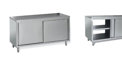 Meuble de rangement inox profondeur 700 mm - Longueur 1000 mm - Central simple face - MR10T