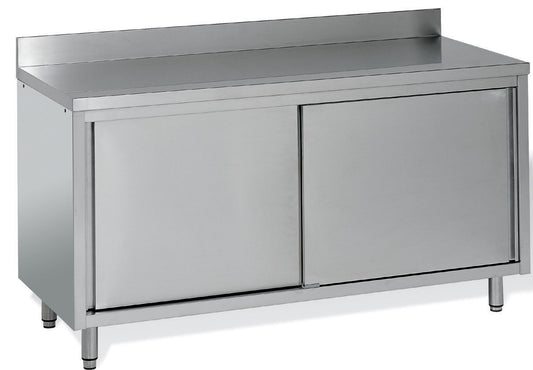 Meuble de rangement inox profondeur 700 mm - Longueur 1200 mm - Adossé simple face - MR12ET