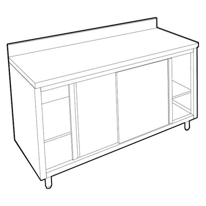 Meuble de rangement inox profondeur 700 mm - Longueur 2000 mm - Adossé simple face - MR20ET