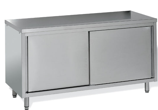 Meuble de rangement inox profondeur 700 mm - Longueur 2000 mm - Central simple face - MR20T