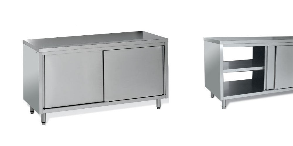 Meuble de rangement inox profondeur 700 mm - Longueur 2000 mm - Central simple face - MR20T