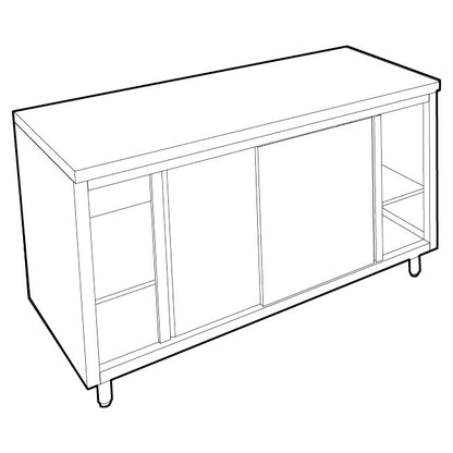Meuble de rangement inox profondeur 700 mm - Longueur 2000 mm - Central simple face - MR20T