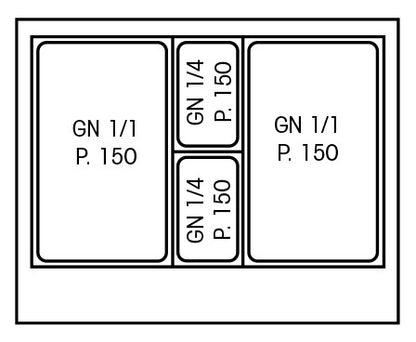 Mini saladette positive +4/+10°C - 2 portes - Prof. 700 mm - Nosem