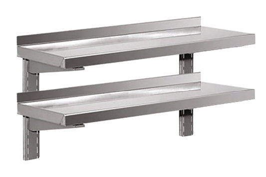 ÉTAGÈRE MURALE DOUBLE - PROF. 300 MM - LONG. 900 MM